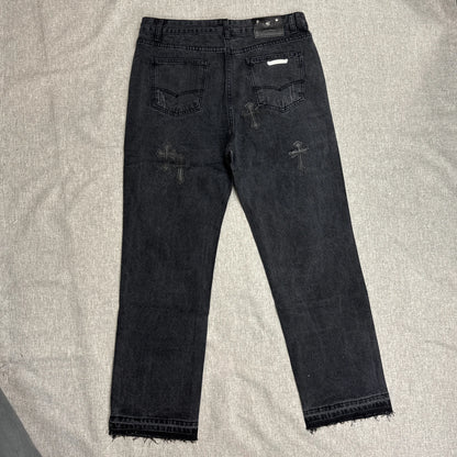 Chrome Hearts Black Cross Patch Pants