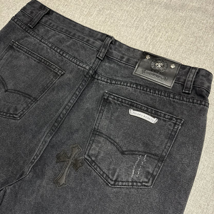 Chrome Hearts Black Cross Patch Pants