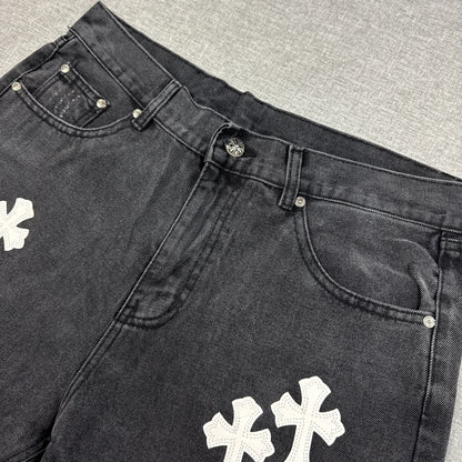 Chrome Hearts White Cross Patch Pants