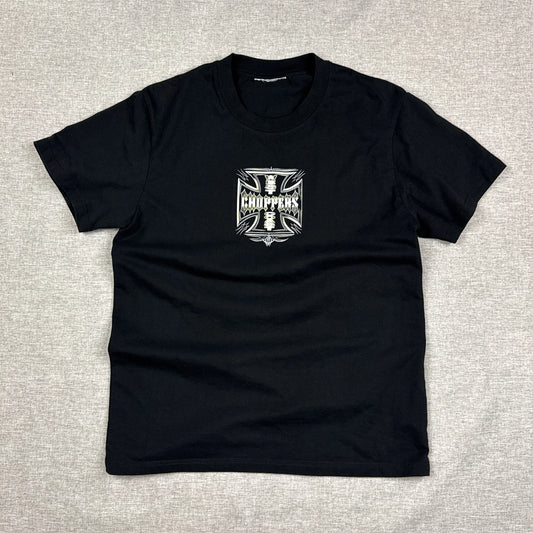 West Coast Choppers Goldy Cross Long Beach CA. Black