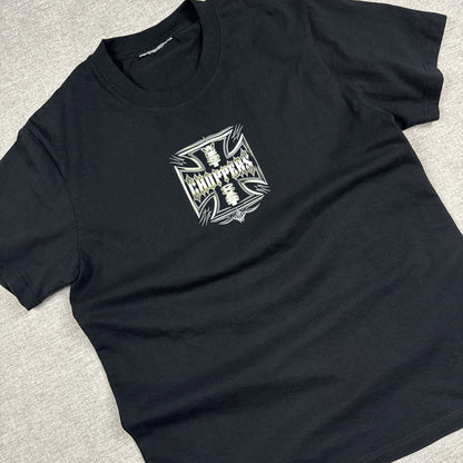 West Coast Choppers Goldy Cross Long Beach CA. Black