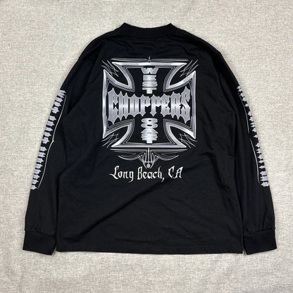 West Coast Choppers Silver Cross Long Sleeve Black